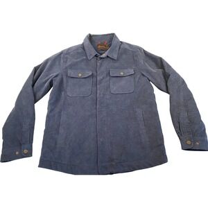 Robert Graham Mens Corduroy Button Down Quilted Lined Shacket Navy Size S**NWT